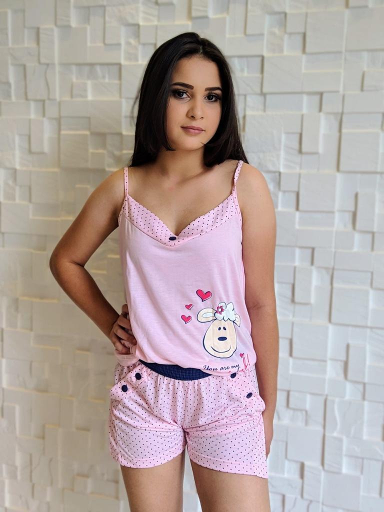 33-Baby Doll com detalhe de botão malha